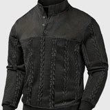 Dawson - Svetr s dlouhým rukávem Henley s pruhy
