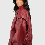 Faye™ - Oversized Kožená Bunda