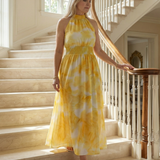 Mira™ – Řasené halter midi šaty