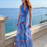 Emilia™ – Květinové maxi vesty s žebrovaným topem