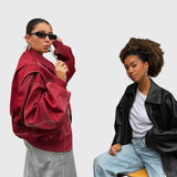 Faye™ - Oversized Kožená Bunda