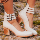 Klára – Elegantní kožené boty na stabilním podpatku pro celodenní nošení