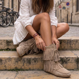 Bohemian khaki boty