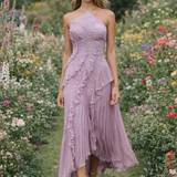 Tereza – Elegantní plisované šaty s asymetrickým střihem