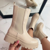 Chelsea Chunky vysoké boty - béžové