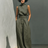 Anna – Minimalistický dámský set s topem a kalhotami