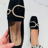 Glitter Black Loafer