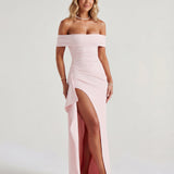 Lidia™ – Přiléhavé maxi šaty s odhalenými rameny