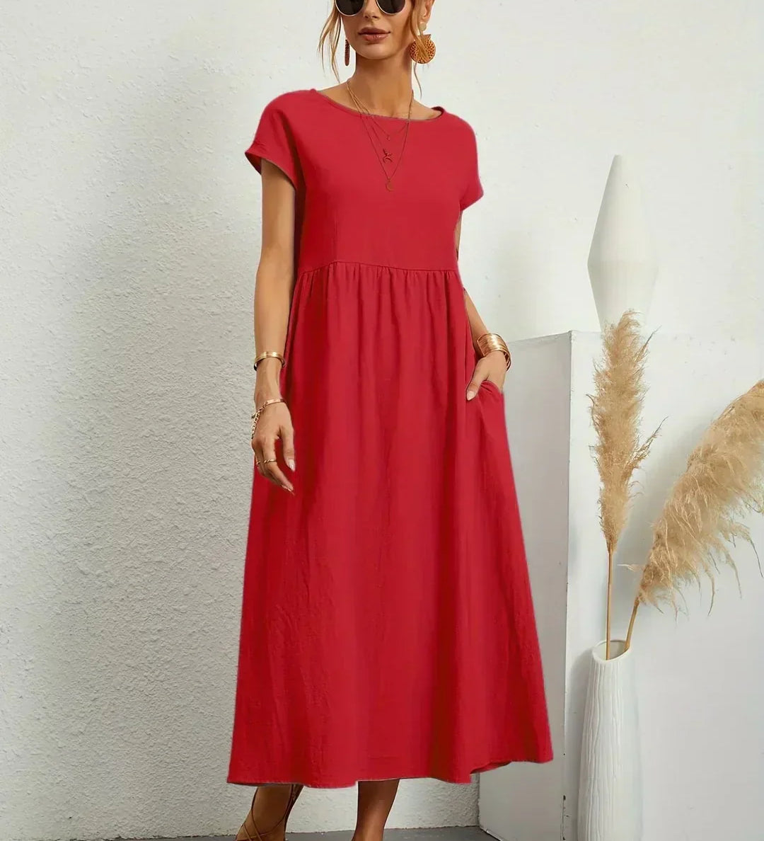 Lenka – Elegantní šaty s hedvábnou bavlnou pro každodenní styl