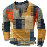 Lukáš – Barevná pánská košile s dlouhým rukávem a patchwork designem