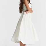 Alicja™ – Elegantní midi župany bez volánků s odhalenými zády