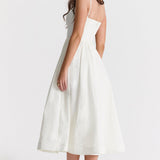 Alicja™ – Elegantní midi župany bez volánků s odhalenými zády