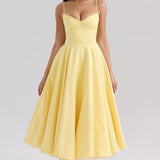 Šaty Eliza™ Soft Ruched Midi s výstřihem do V
