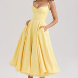 Šaty Eliza™ Soft Ruched Midi s výstřihem do V